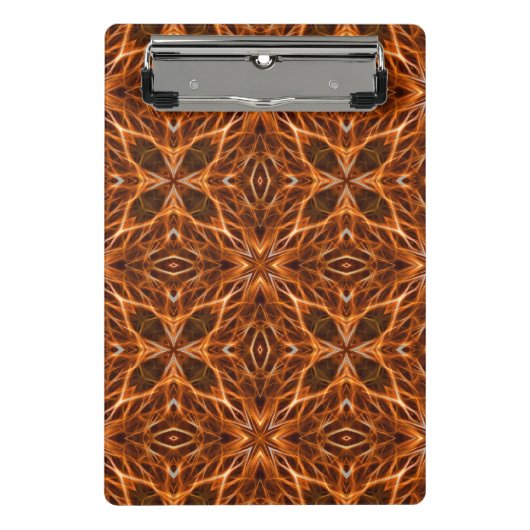 Bruin Kaleidoscoop Mandala Patroon Mini Klembord (Voorkant)