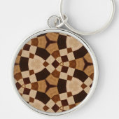Bruin Kaleidoscope Geometrische vormen Patronen Sleutelhanger (Voorkant)