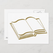 Bruin kalligrafisch boek briefkaart (Voorkant / Achterkant)