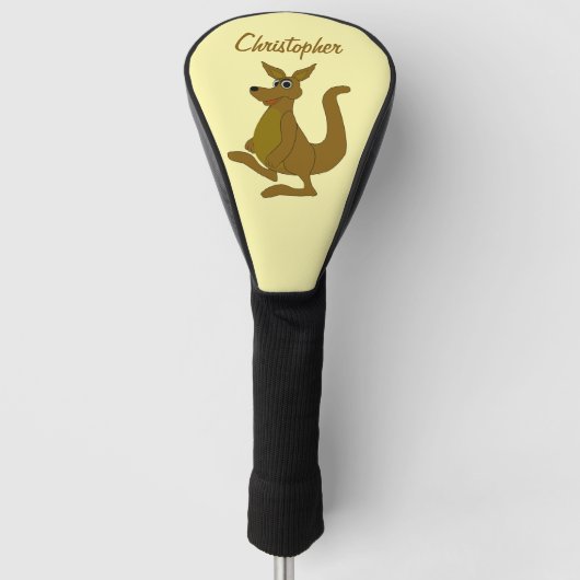 Bruin kangoeroe-ontwerp golfheadcover (Voorkant)