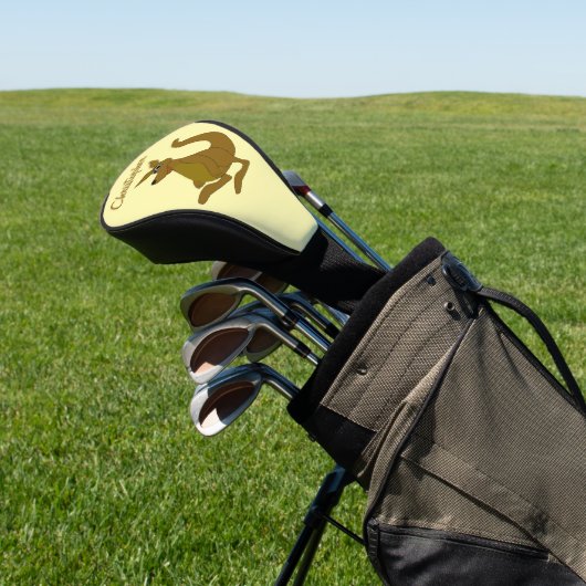 Bruin kangoeroe-ontwerp golfheadcover (Insitu)