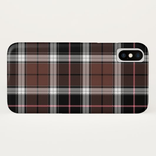 Bruin Karo Case-Mate iPhone Case (Achterkant (horizontaal))