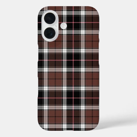 Bruin Karo Case-Mate iPhone Case (Achterkant)