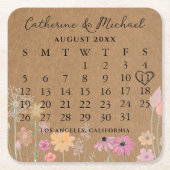 Bruin karton Datum foto Kartonnen Onderzetters (Voorkant)