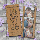 Bruin karton Rustic Trendy Three Foto Save The Date