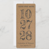 Bruin karton Rustic Trendy Three Foto Save The Date (Voorkant)