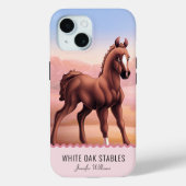 Bruin kastanjebruin paard veulen aanpasbaar Case-Mate iPhone case (Achterkant)