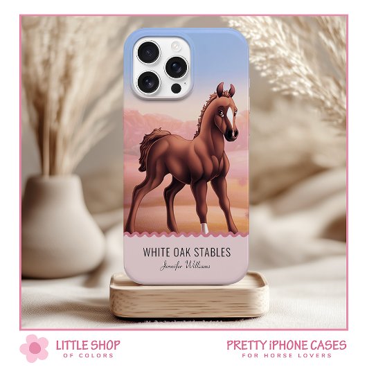Bruin kastanjebruin paard veulen aanpasbaar Case-Mate iPhone case