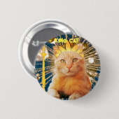 Bruin Kat Grappig Huisdier Liefhebbers Cool Modern Ronde Button 5,7 Cm (Voorkant /achterkant)