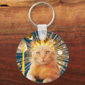 Bruin Kat Grappig Huisdier Liefhebbers Koel Modern Sleutelhanger (Achterkant)
