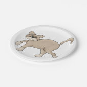 Bruin kattenwandelaars papieren bordje (Gekanteld)