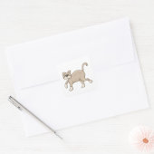 Bruin kattenwandelaars vierkante sticker