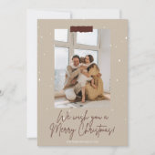 Bruin Kerstfeest Familie Groet Fotokaart Kaart (Voorkant)