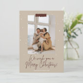 Bruin Kerstfeest Familie Groet Fotokaart Kaart (Staand voorkant)