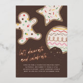 Bruin kerstkoekje Decoratieve Partij Uitnodiging (Voorkant)
