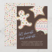 Bruin kerstkoekje Decoratieve Partij Uitnodiging (Voorkant / Achterkant)