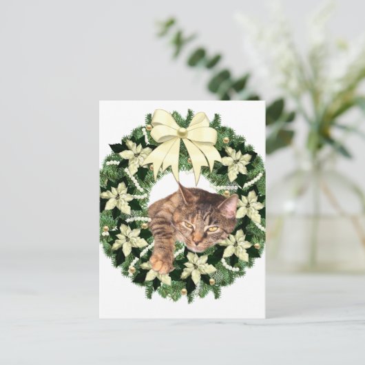 Bruin kerstmis feestdagenkaart (Staand voorkant)