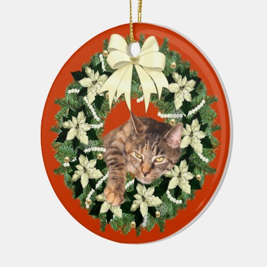 Bruin kerstmis keramisch ornament (Links)