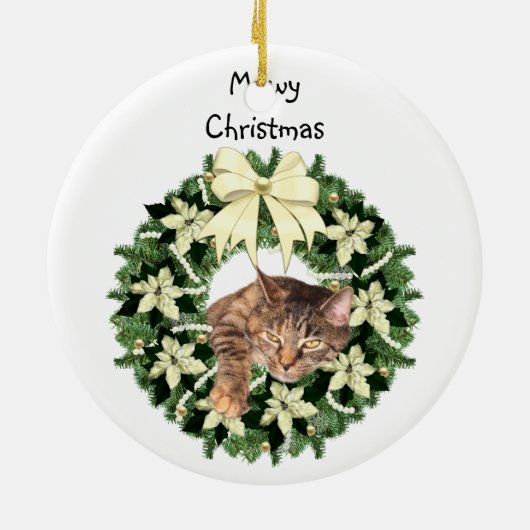 Bruin kerstmis keramisch ornament (Achterkant)