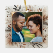 Bruin Kerstmis Ornament Eerste Jaar Getrouwd Paar (Voorkant)