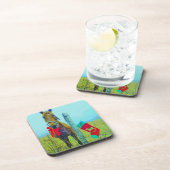 Bruin kerstpaard drankjes onderzetter (Rechterzijde)