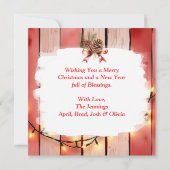 Bruin kerstpaard en kardinaal gepersonaliseerd (Achterkant)