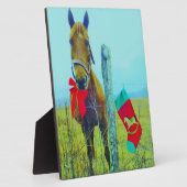 Bruin kerstpaard fotoplaat (Zijkant)