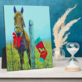 Bruin kerstpaard fotoplaat (Zijkant)