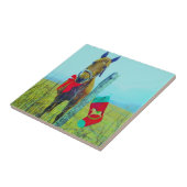 Bruin kerstpaard tegeltje (Zijkant)