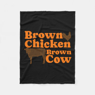 Bruin Kip Bruin Koe Retro Muziek Bow Chicka Wow Fleece Deken