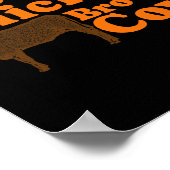 Bruin Kip Bruin Koe Retro Muziek Bow Chicka Wow Poster (Hoek)