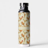 Bruin kippenontwerp op maat waterfles (Rechts)