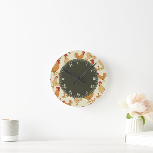 Bruin kippenvlees en roestvrij ronde klok (Huis)