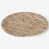 Bruin klassiek muzieknoten blad oud papier papieren bordje (Gekanteld)