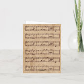 Bruin klassiek muzieknotenblad feestdagen kaart (Achterkant)