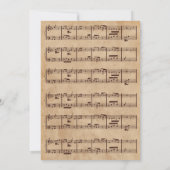 Bruin klassieke muzieknoten blad bruiloft kaart (Achterkant)