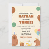 Bruin Klein Capy Baby Capybara Kinder Plezier Verj Kaart (Voorkant)