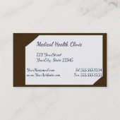 Bruin klembord met medische stethoscoop visitekaartje (Achterkant)