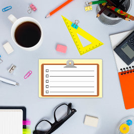 Bruin klembord wit papier checklist 10 "x 6" post-it® notes