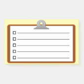 Bruin klembord wit papier checklist 10 "x 6" post-it® notes (Voorkant)