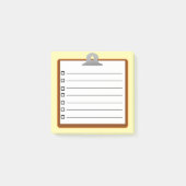 Bruin klembord, witboek checklist 3 x 3 inch post-it® notes (Voorkant)