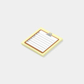 Bruin klembord, witboek checklist 3 x 3 inch post-it® notes (Schuin)