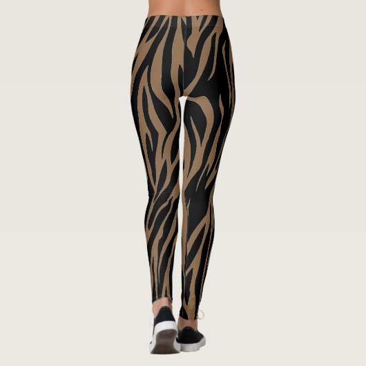 Bruin kleurenontwerp leggings (Achterkant)