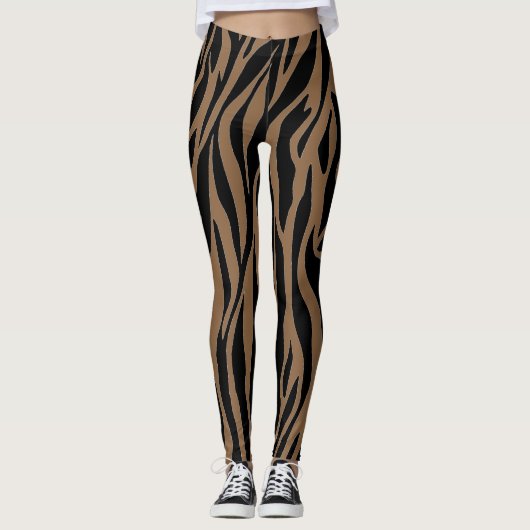Bruin kleurenontwerp leggings (Voorkant)