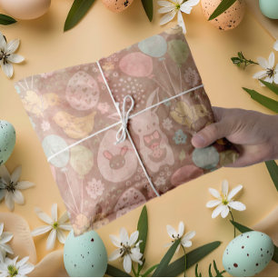 bruin kleurrijk Pasen Tissuepapier