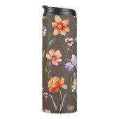 Bruin Kleurrijk Waterverf Wildflower Pattern Thermosbeker (Geroteerd rechts)