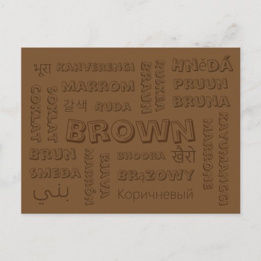 Bruin - Kleurtalen op Briefkaarten (Voorkant)