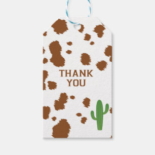 Bruin Koe Print Gift Label Cadeaulabel