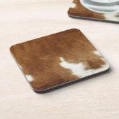 Bruin Koeienhuid afdrukken Bier Onderzetter (Linkerzijde)