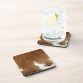 Bruin Koeienhuid afdrukken Bier Onderzetter (Rechterzijde)